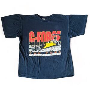 Vtg G-Force Top Fuel Dragster Car Racing Single Stitch T Shirt Navy Blue M USA